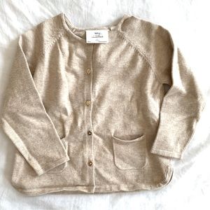 Zara soft cotton cardigan oatmeal size 2T